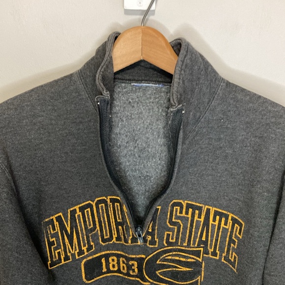 Emporia State 1/4 zip sweatshirt, size small or medium, gray - Picture 4 of 6